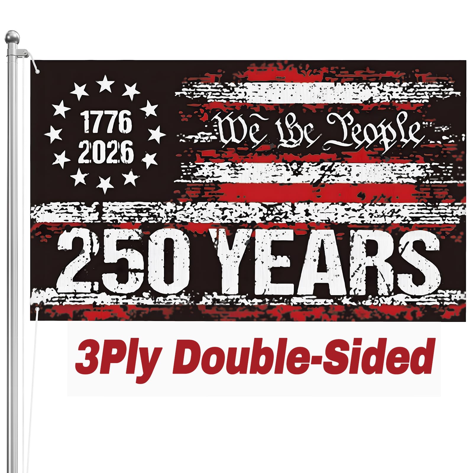 FKCQRJW 250th Anniversary American Flag 3x5 FT front view