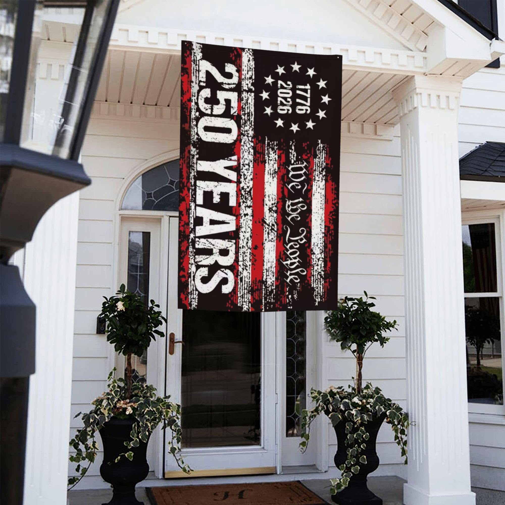 FKCQRJW flag hanging on a flagpole