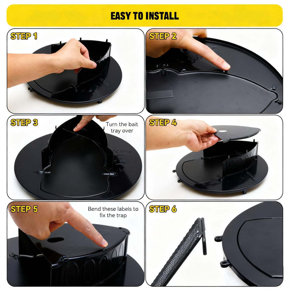 FKXQJS Bucket Lid Mouse Trap assembled with bait
