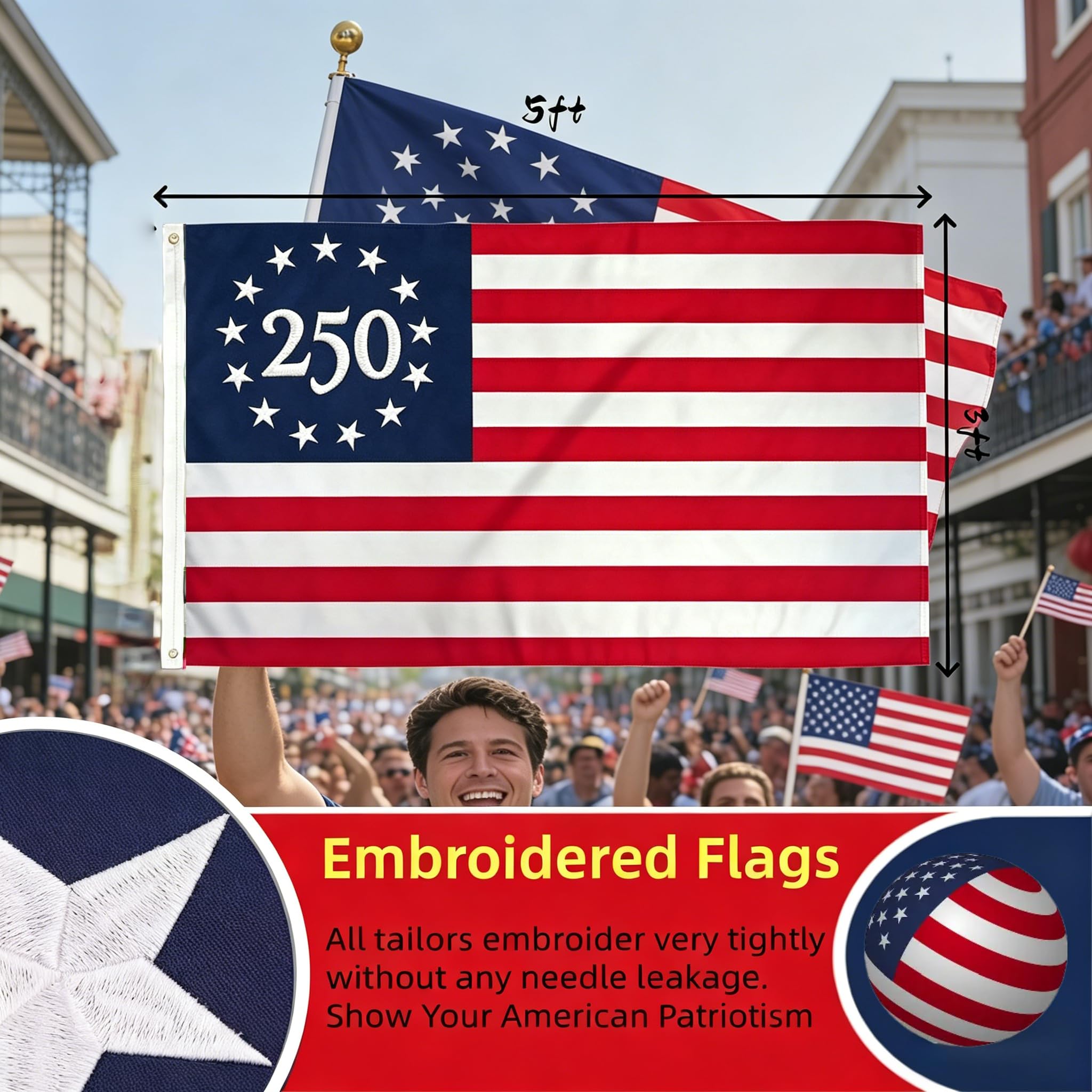 Flag displayed outdoors in a garden setting