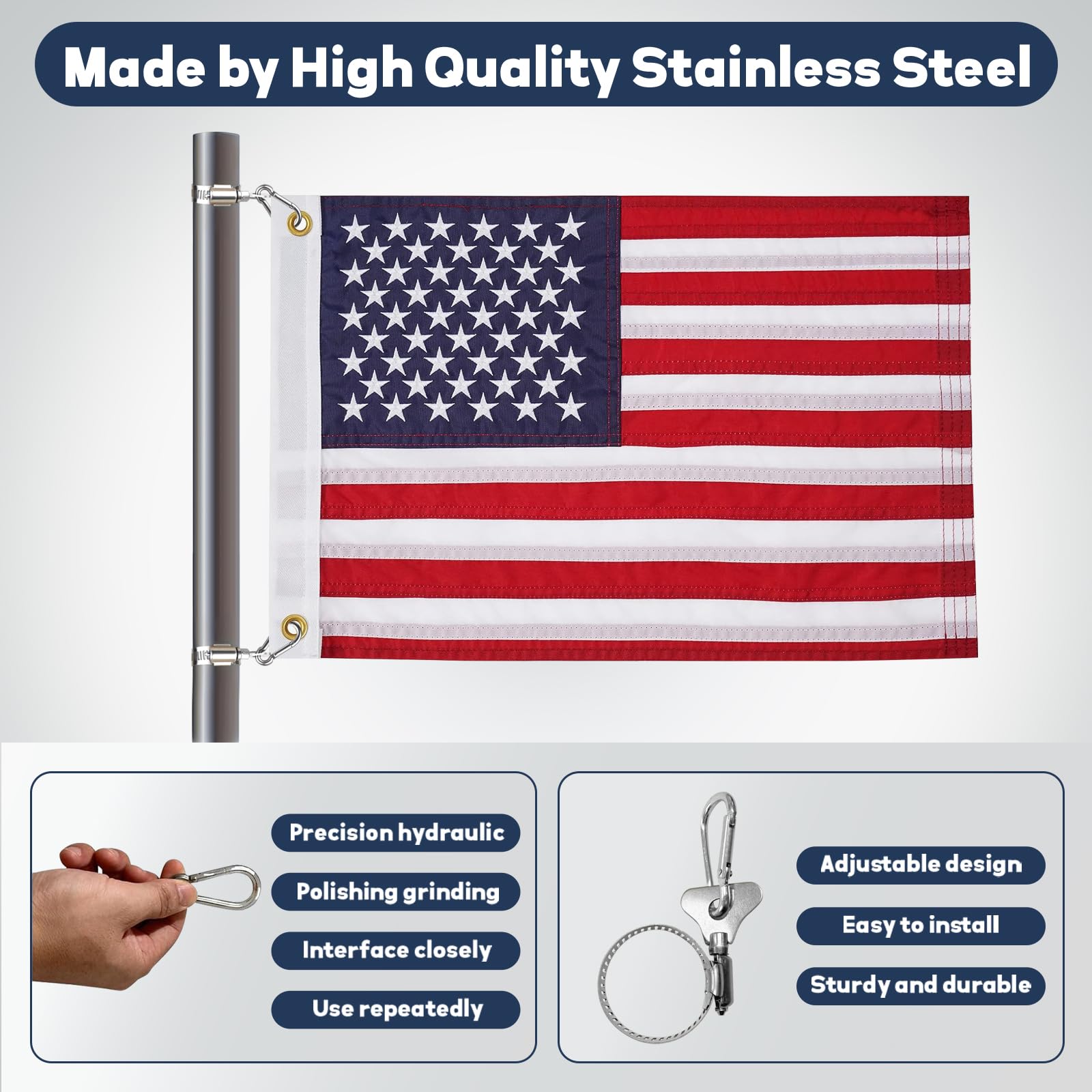 Flag pole clips included in the SYII flag kit