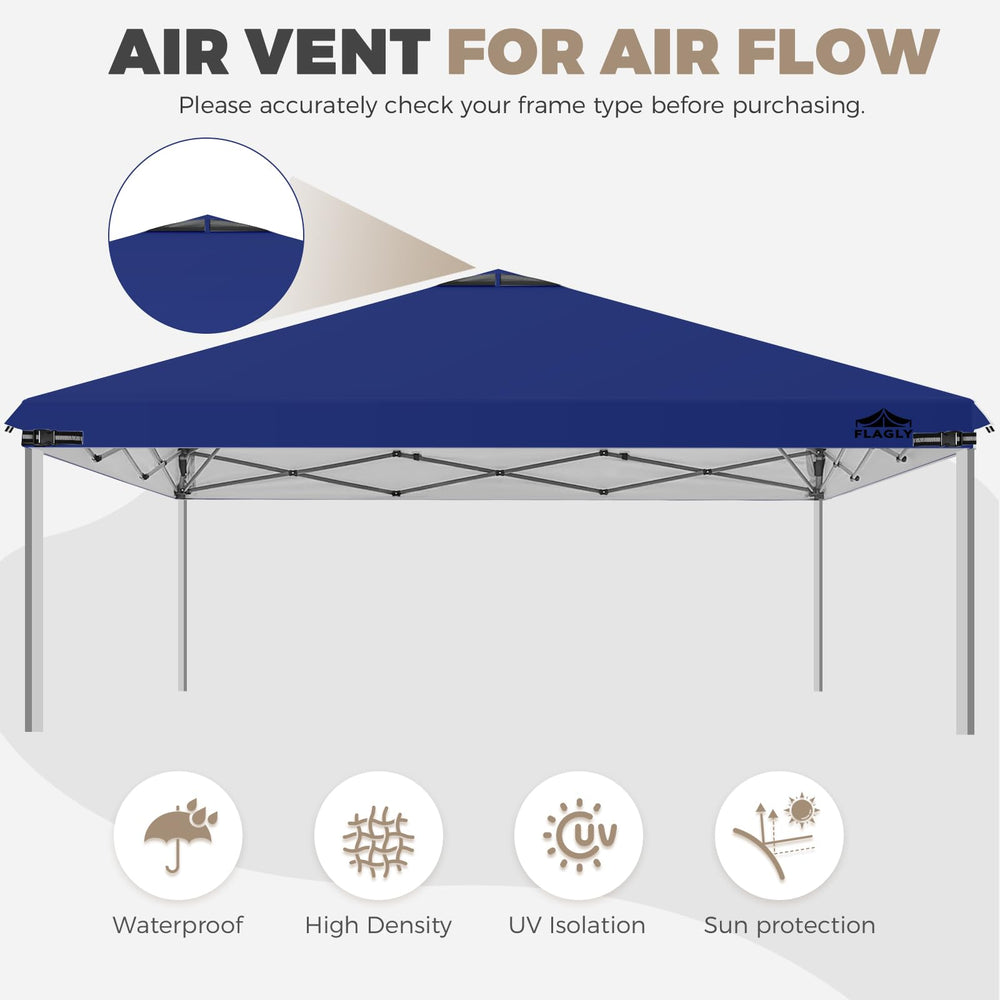 FLAGLY 10x10ft canopy top featuring dual air vents