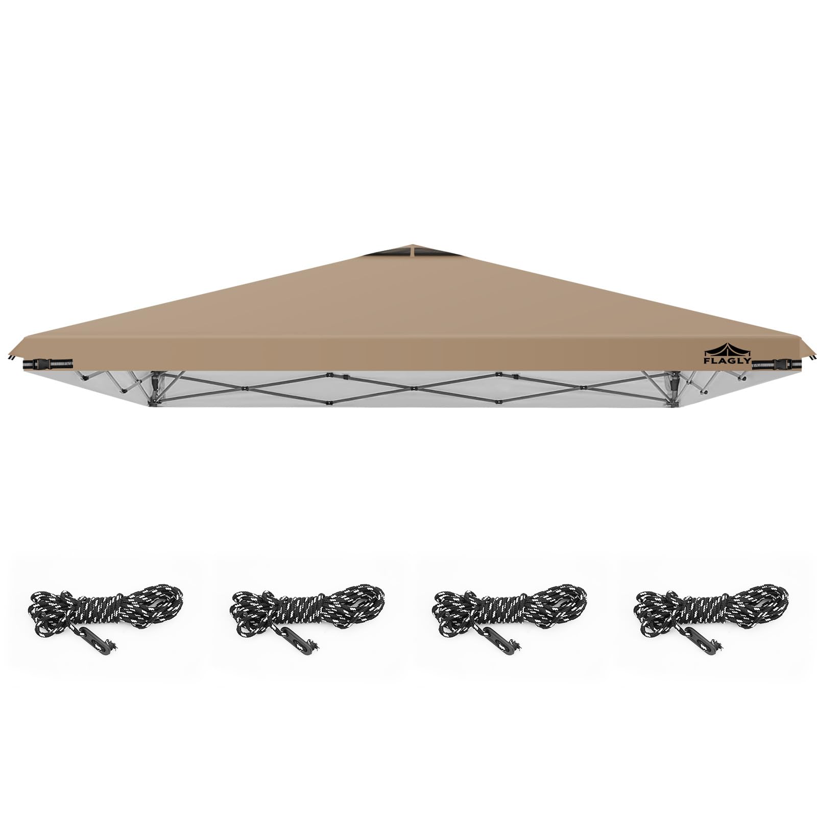FLAGLY 12x12ft khaki replacement canopy top front view