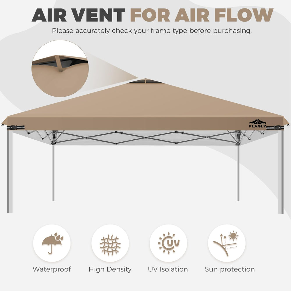 FLAGLY 12x12ft replacement canopy top showing dual vents