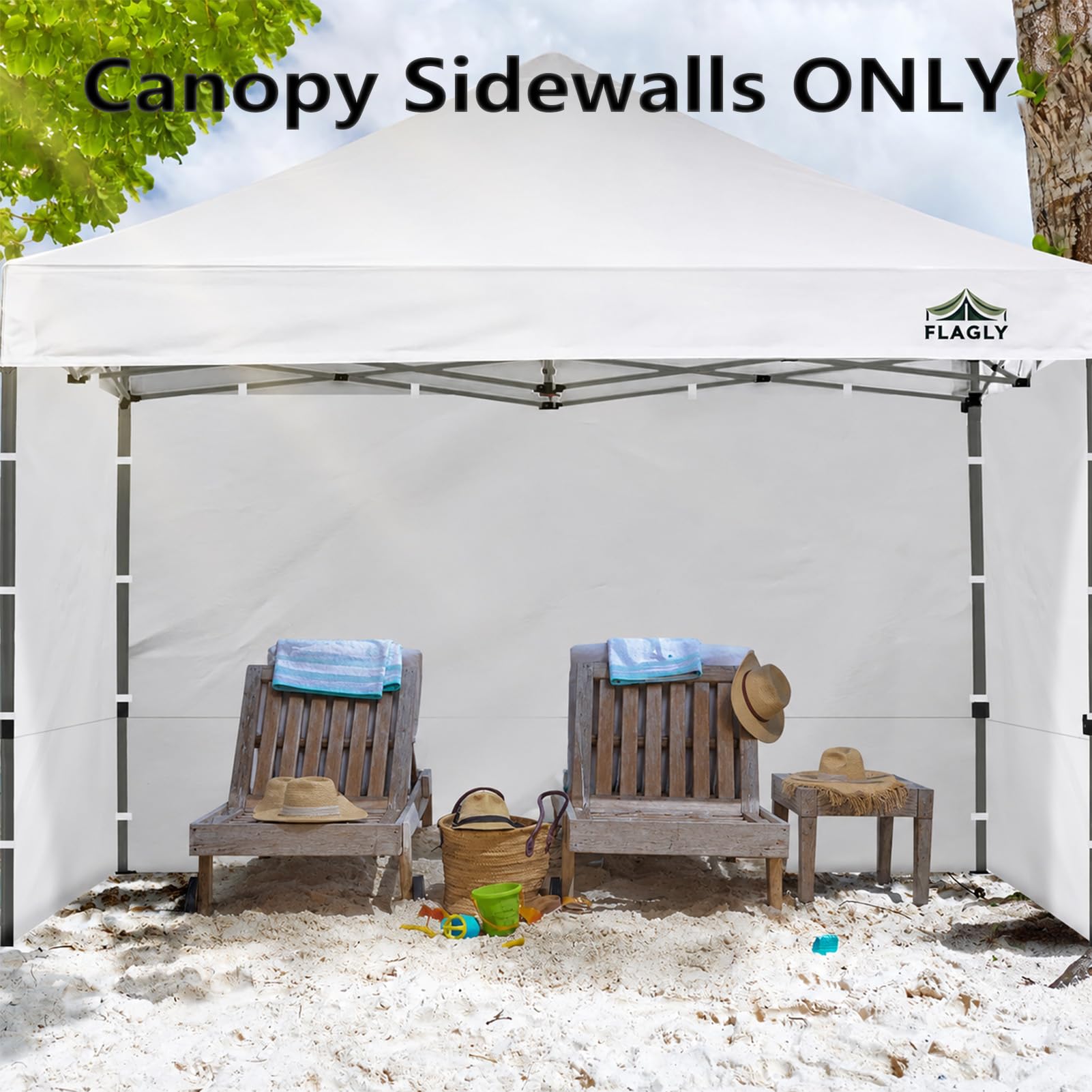FLAGLY canopy sidewall in use at a vendor booth