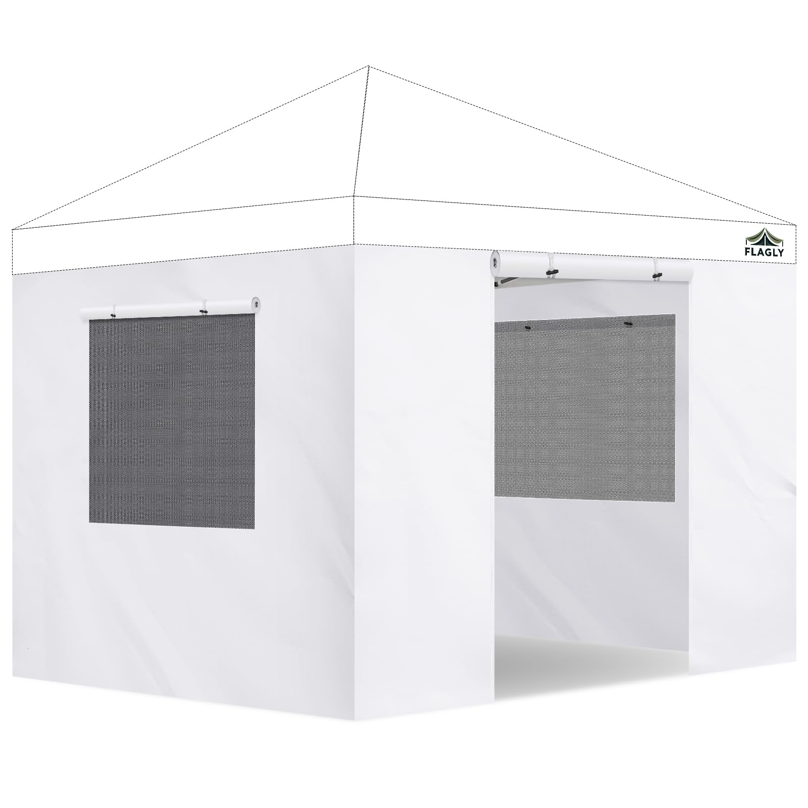 FLAGLY Canopy Sidewalls 4 Pack for 10x10ft Tent with Mesh Windows