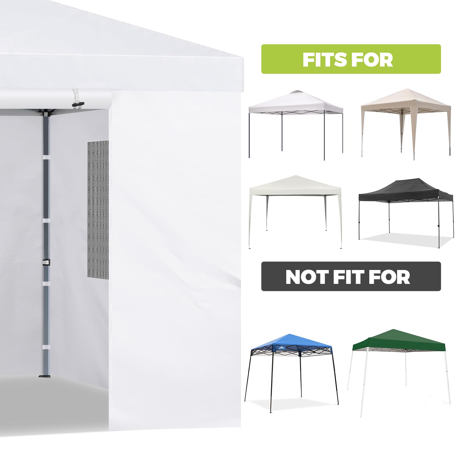 FLAGLY Canopy Sidewalls Solid Sidewall for 10x10ft Tent