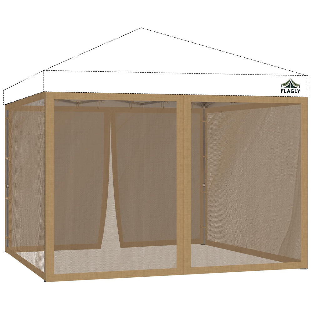FLAGLY Mosquito Netting for 10x10 ft gazebo in khaki