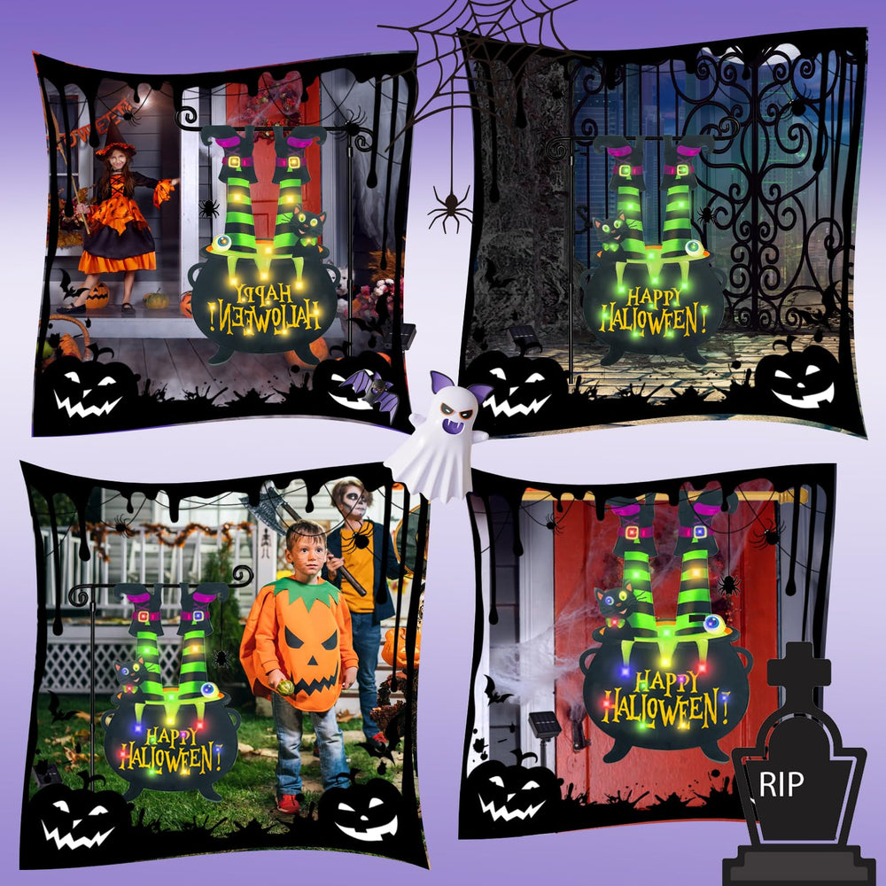 FLAGMESAGE Halloween Lighted Garden Flag in multi colours
