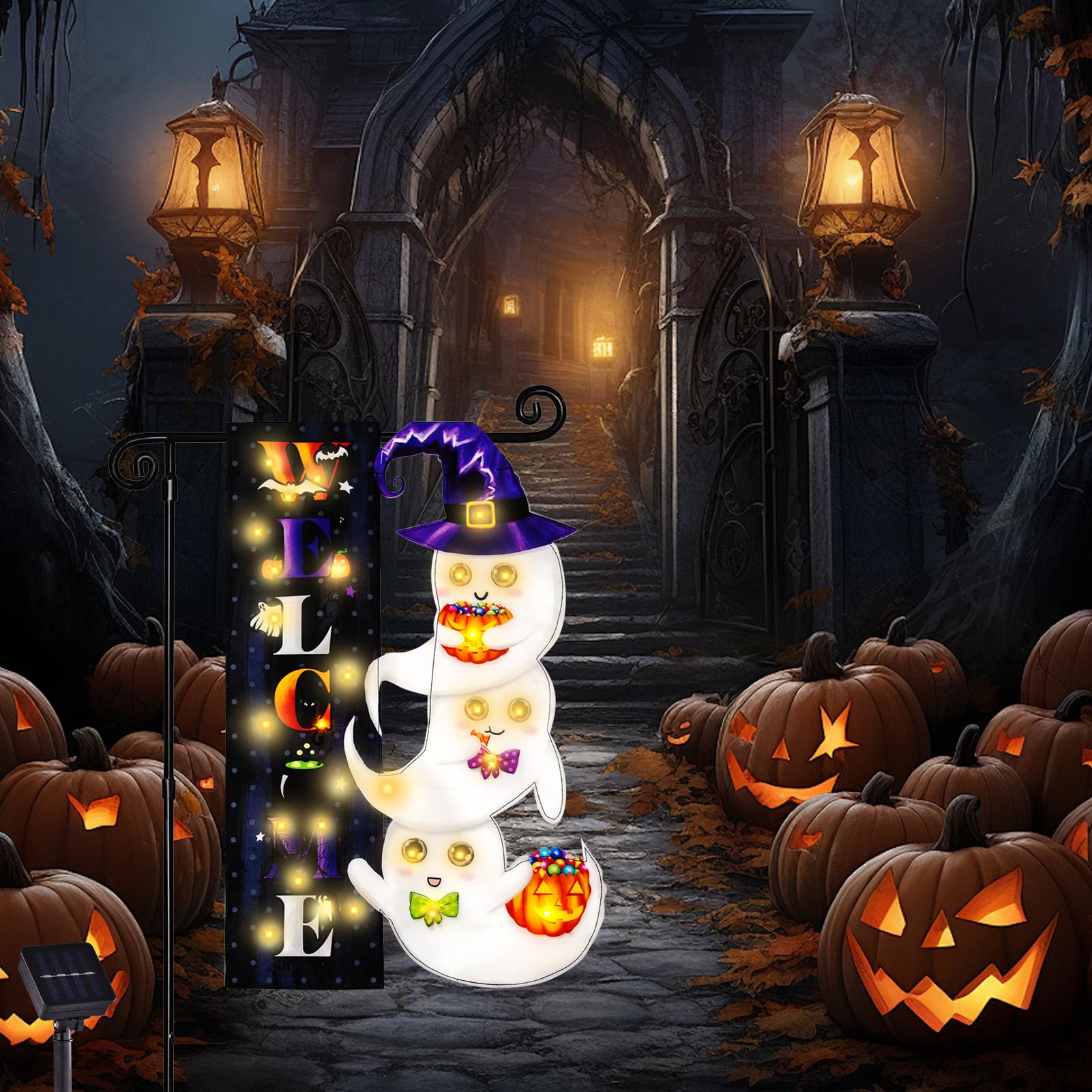 FLAGMESAGE Halloween Lighted Garden Flag packaging