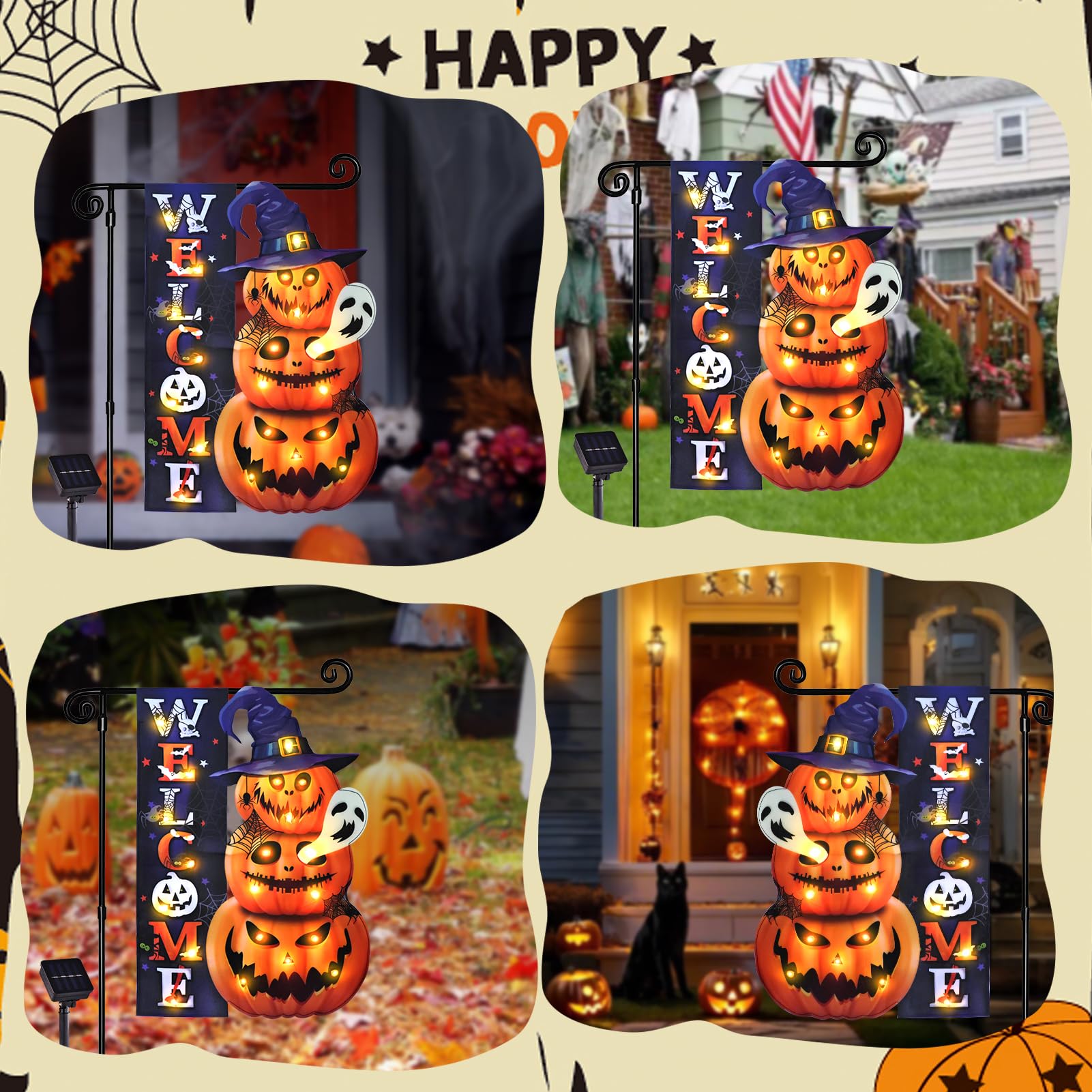 FLAGMESAGE Halloween Lighted Garden Flag packaging
