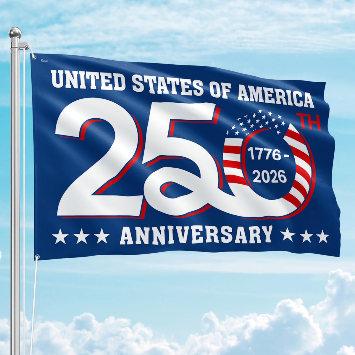 FLAGWIX 250th Anniversary Flag 3x5 ft front view
