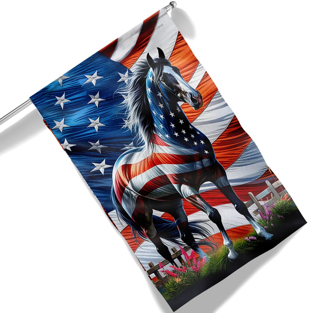 FLAGWIX American Horse Patriotic Flag in natural light