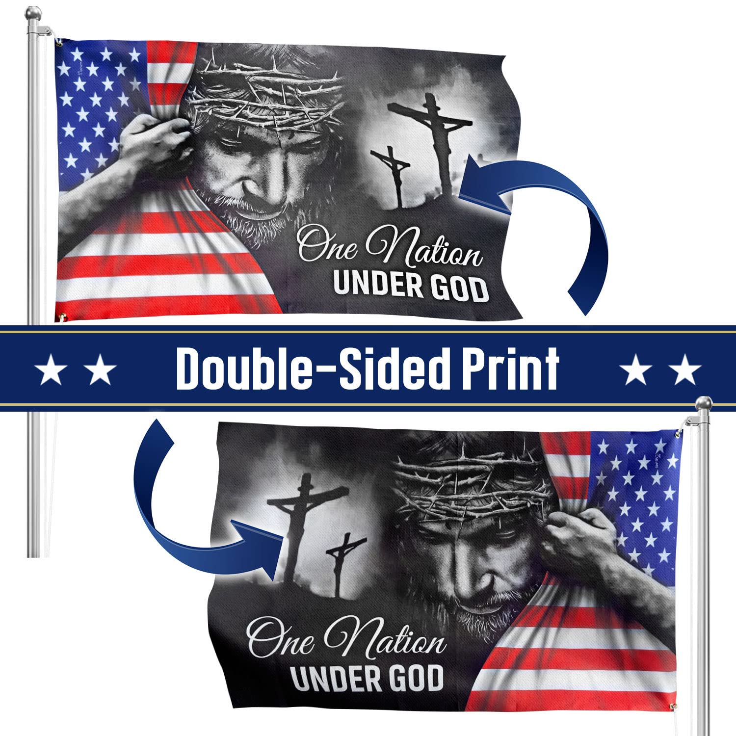 FLAGWIX American One Nation Under God Flag flying outdoors