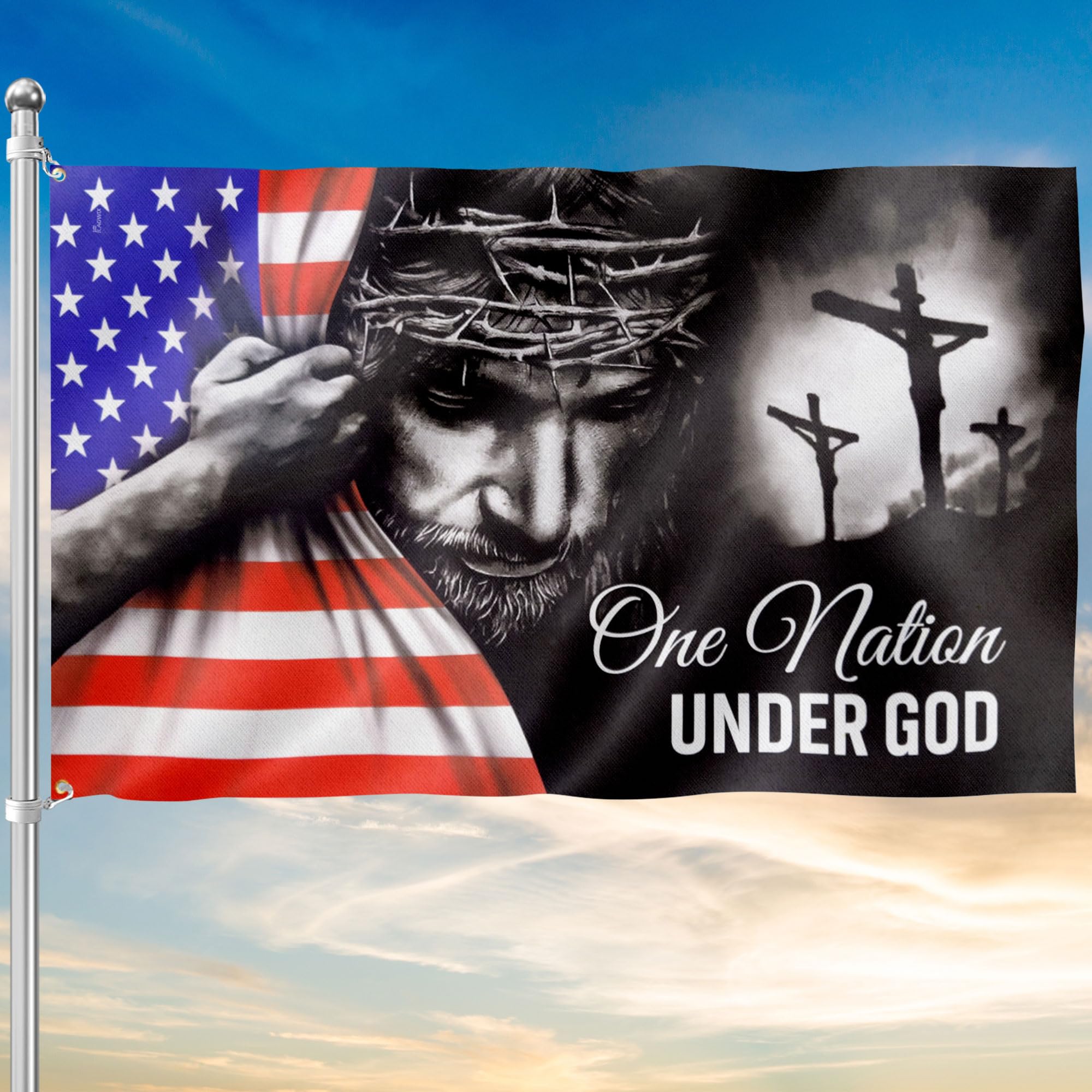 FLAGWIX American One Nation Under God Flag front view