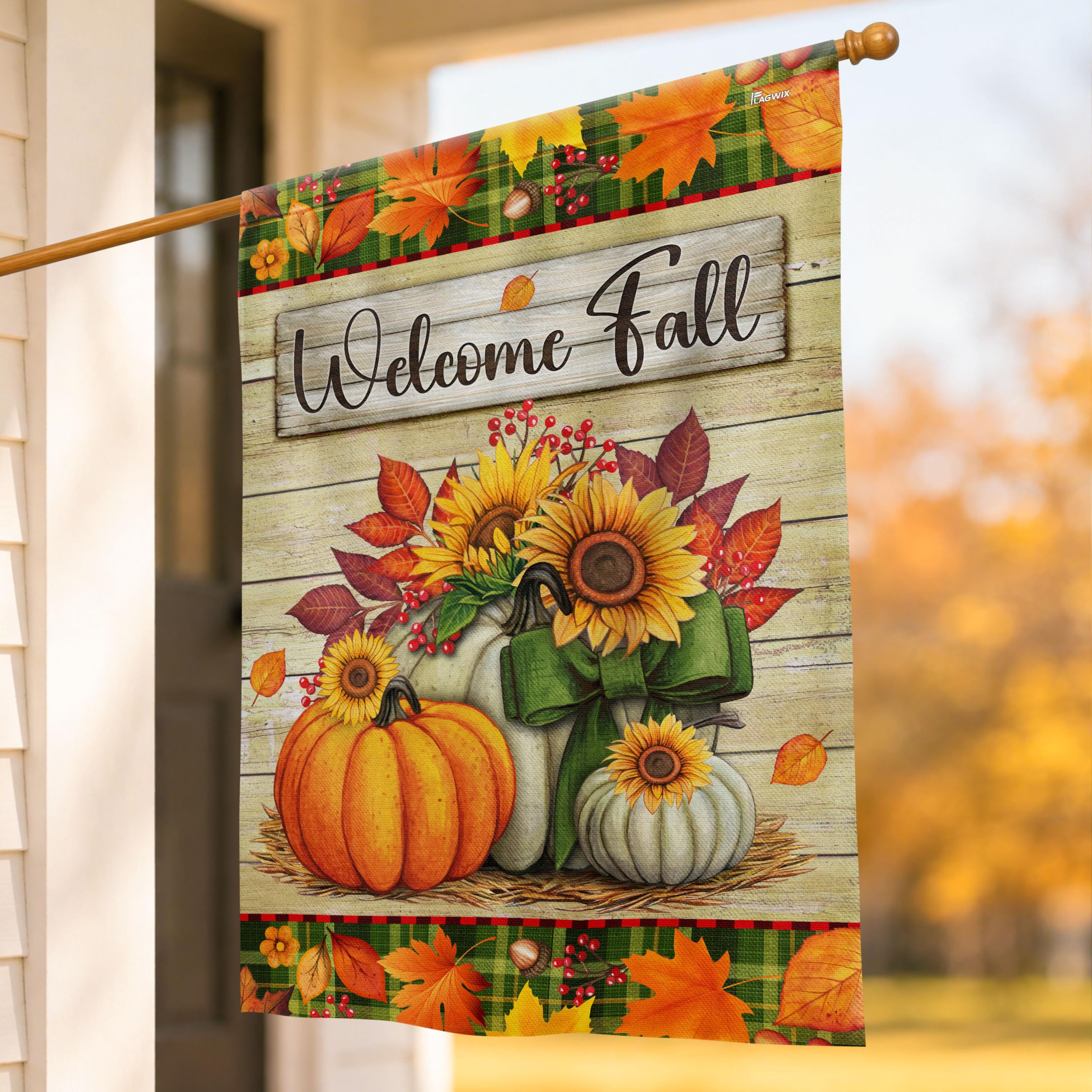 FLAGWIX Fall Pumpkin Garden Flag in outdoor setting