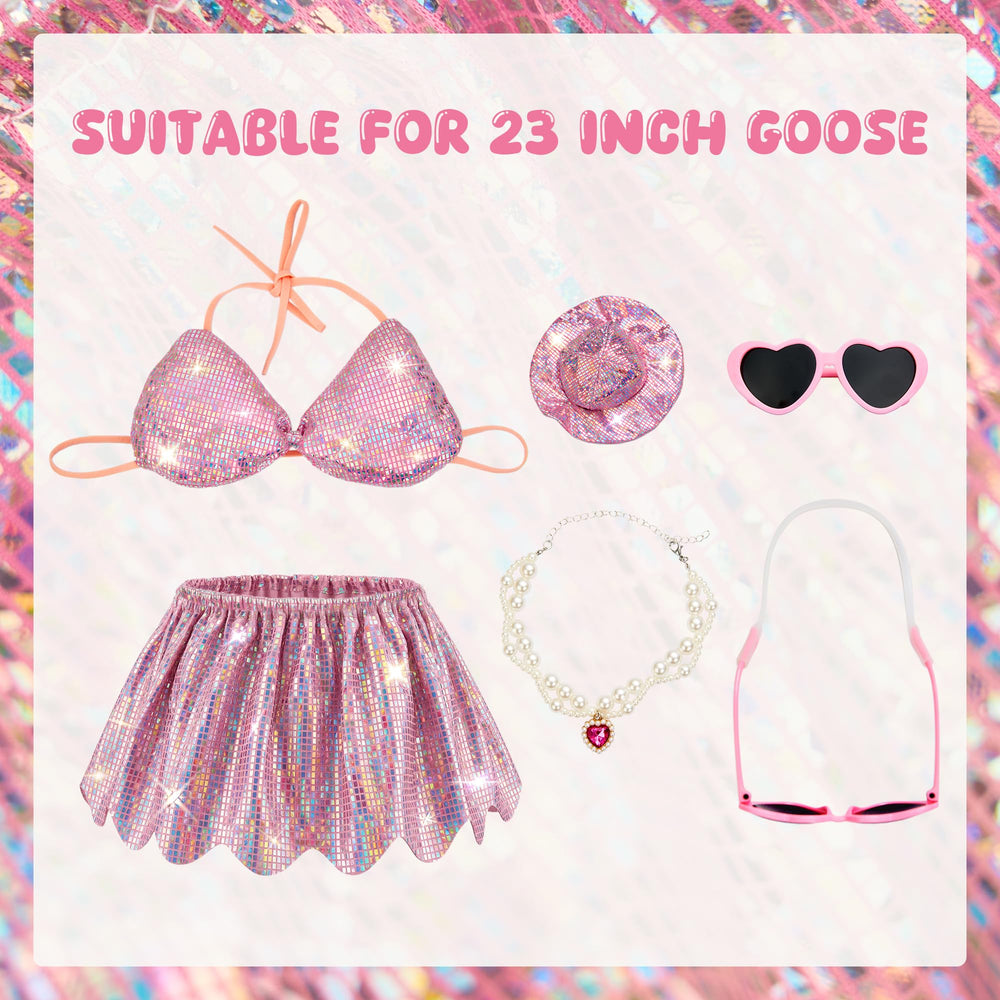 FLAIR GIFTS bikini outfit on 23-inch goose statue in garden