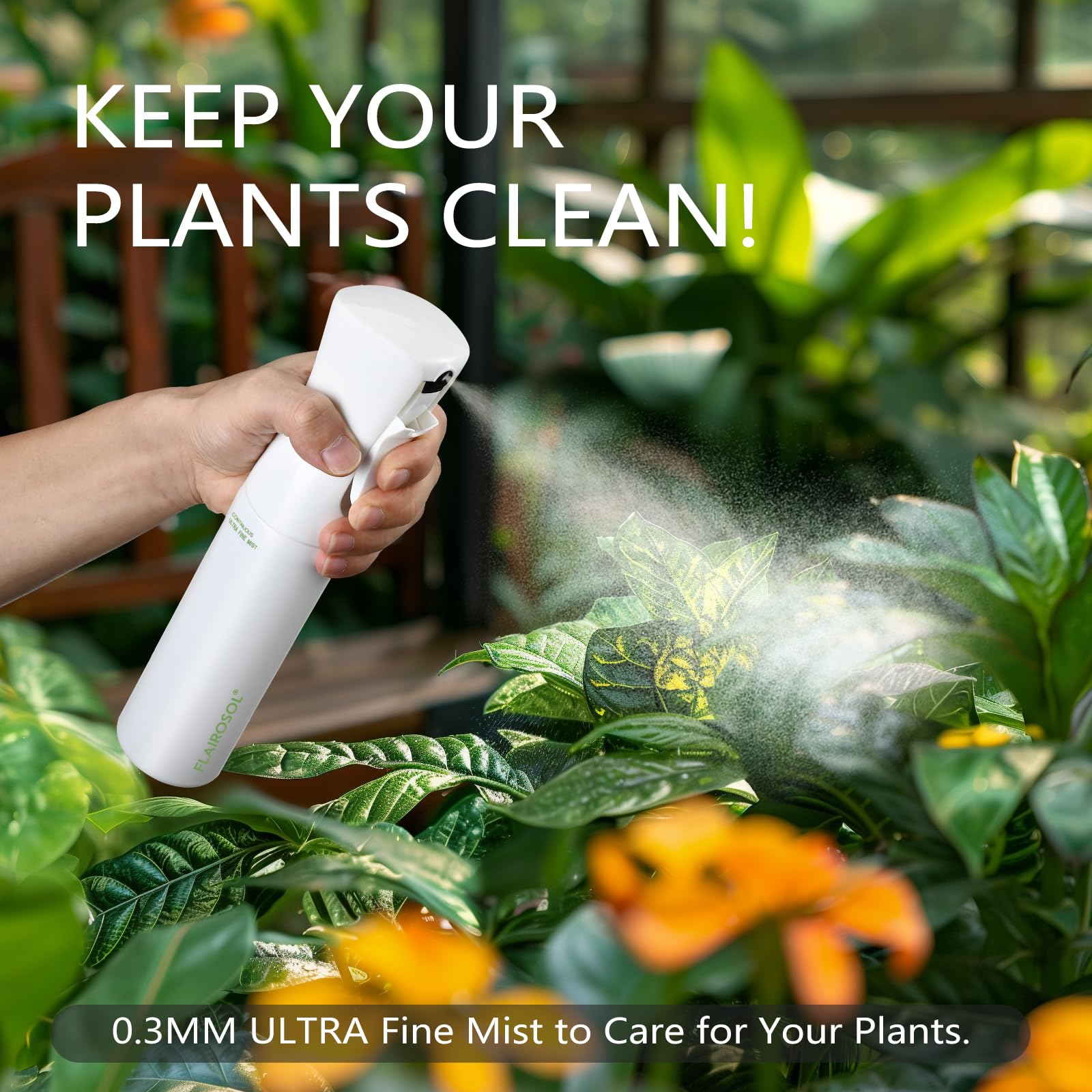 FLAIROSOL Plant Mister in use, watering indoor plants