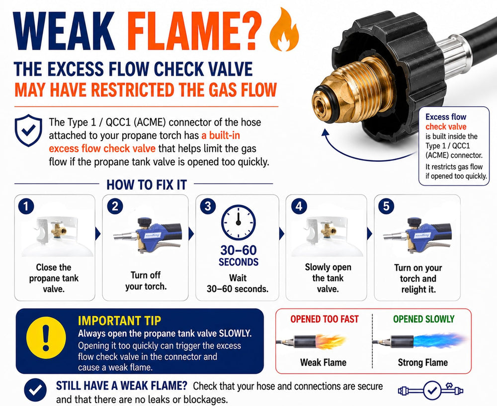 Flame King 320K BTU Torch close-up of safety lever