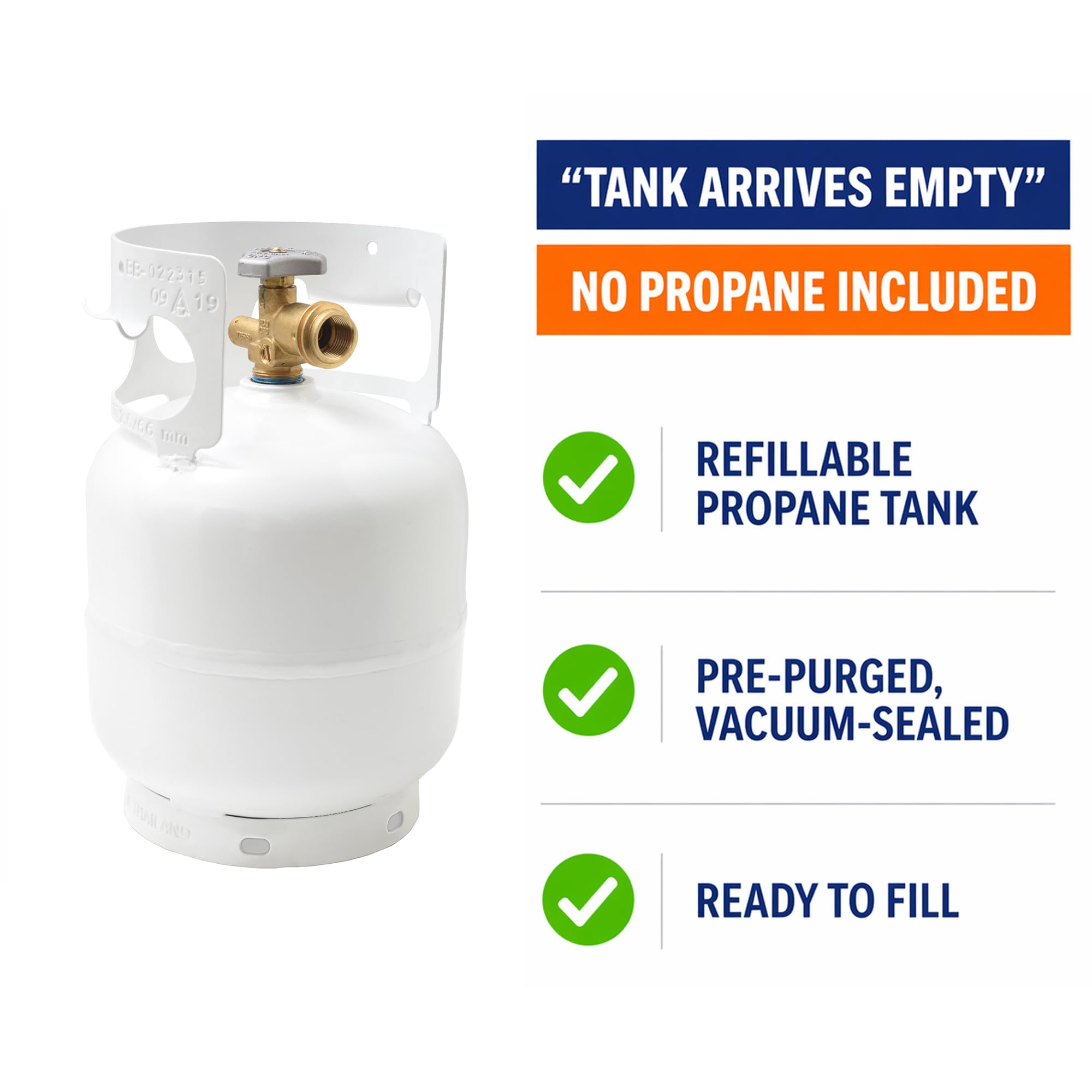 Flame King 5LB propane tank with easy-to-hold collar