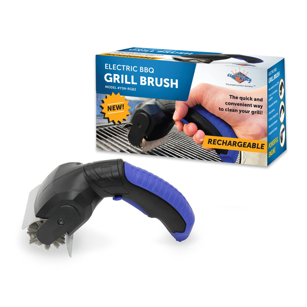 Flame King Electric BBQ Grill Brush front view with stainless steel bristles