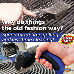 Flame King Electric BBQ Grill Brush side view showing ergonomic handle