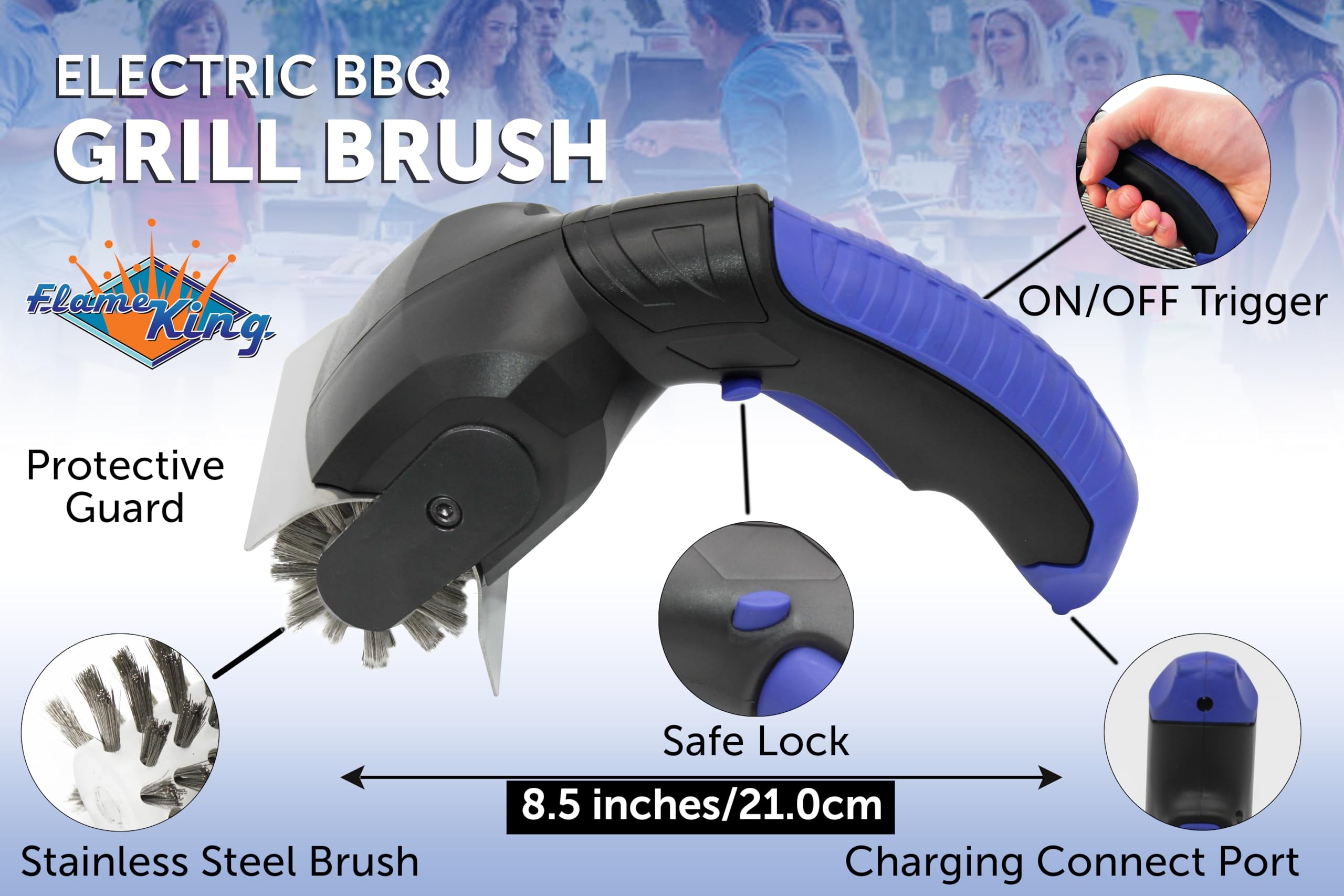 Flame King Electric BBQ Grill Brush with charger included