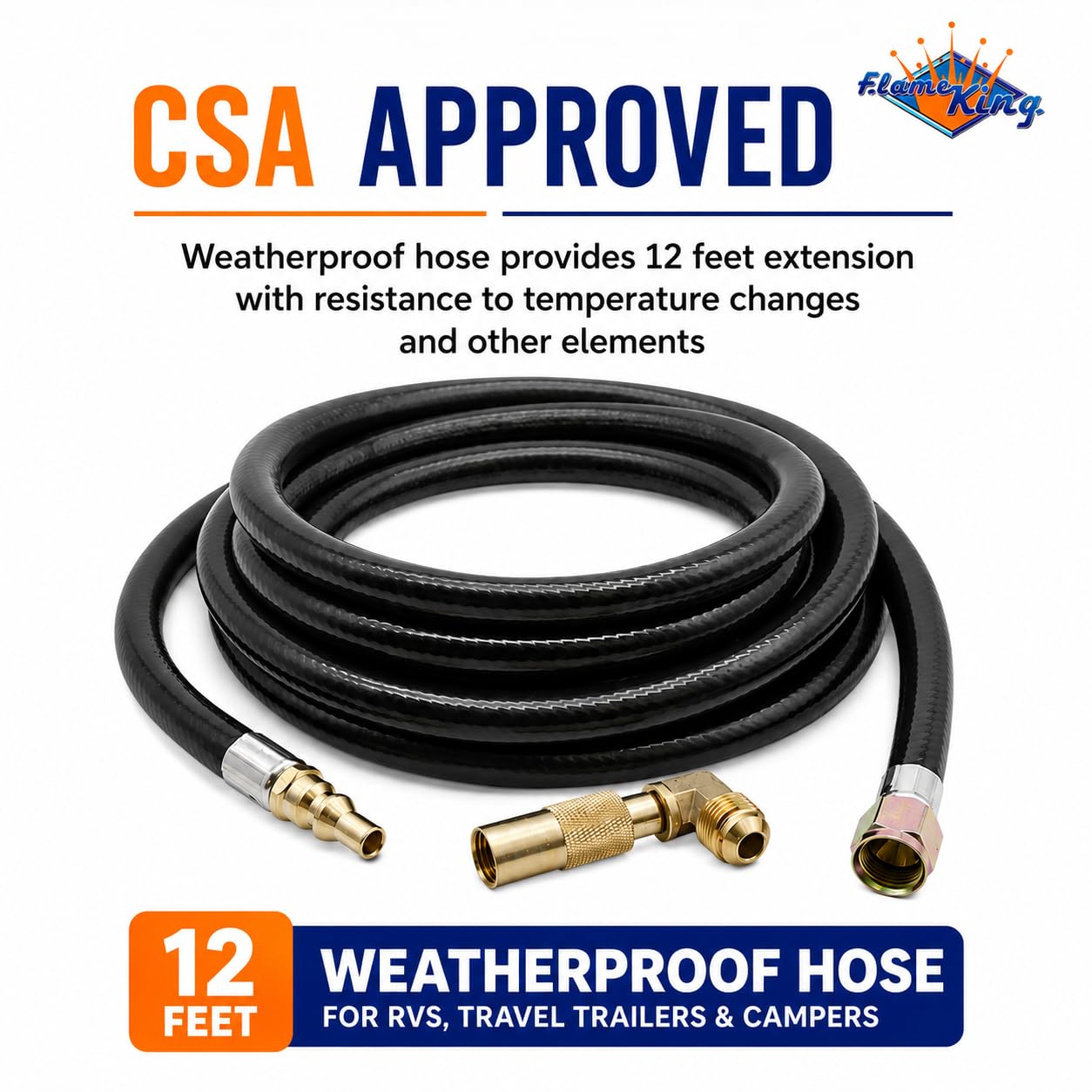 Flame King hose featuring rust-resistant fittings