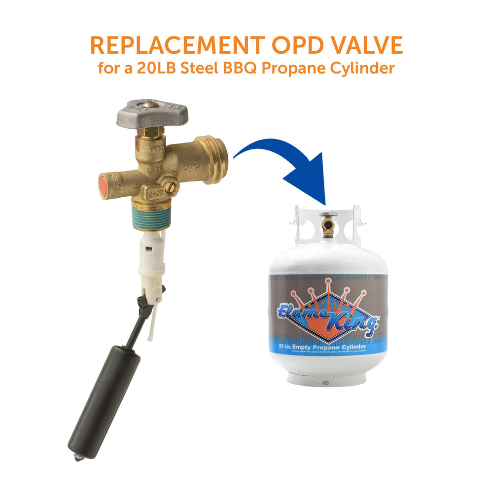 Flame King OPD Valve side view highlighting features