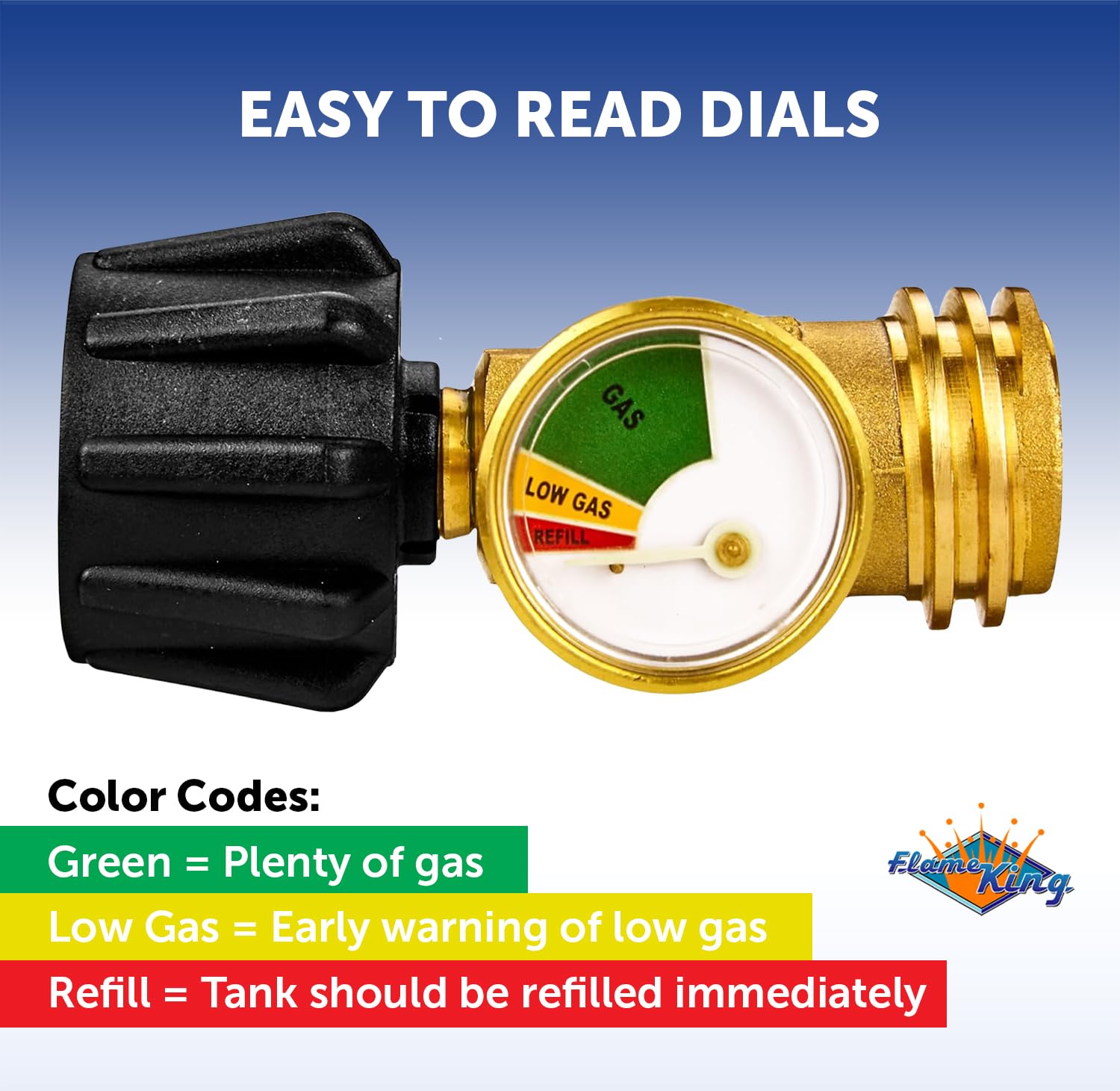 Flame King Propane Gauge specifications and features