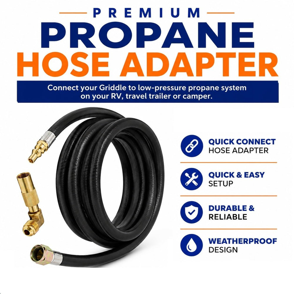 Flame King Propane Hose 12ft in outdoor setup