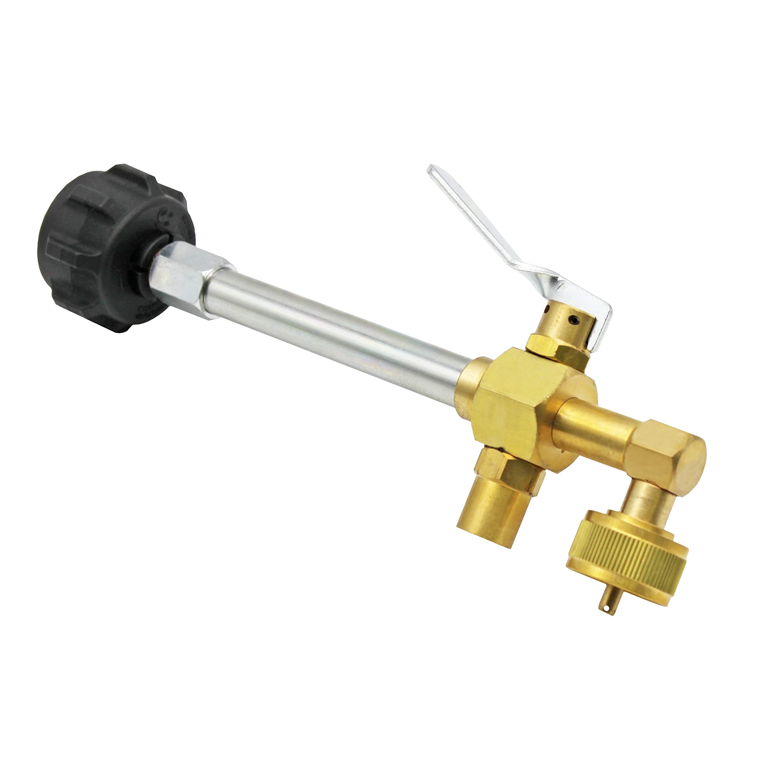 Flame King Propane Refill Adapter Valve front view showing brass design