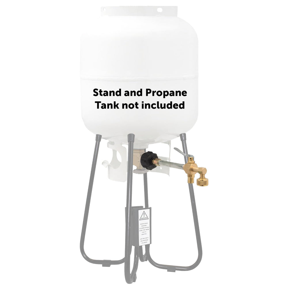 Flame King Propane Refill Adapter Valve with EZ lever in action