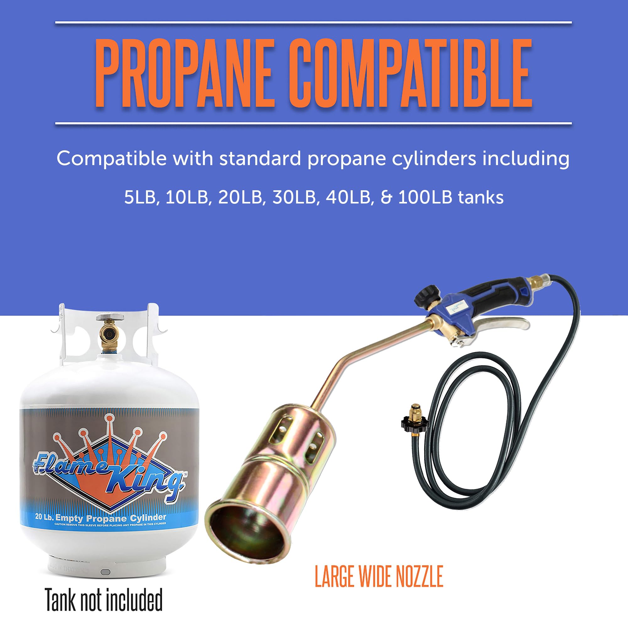 Flame King Propane Torch flame size demonstration