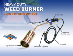 Flame King Weed Burner Torch side view showing ergonomic handle