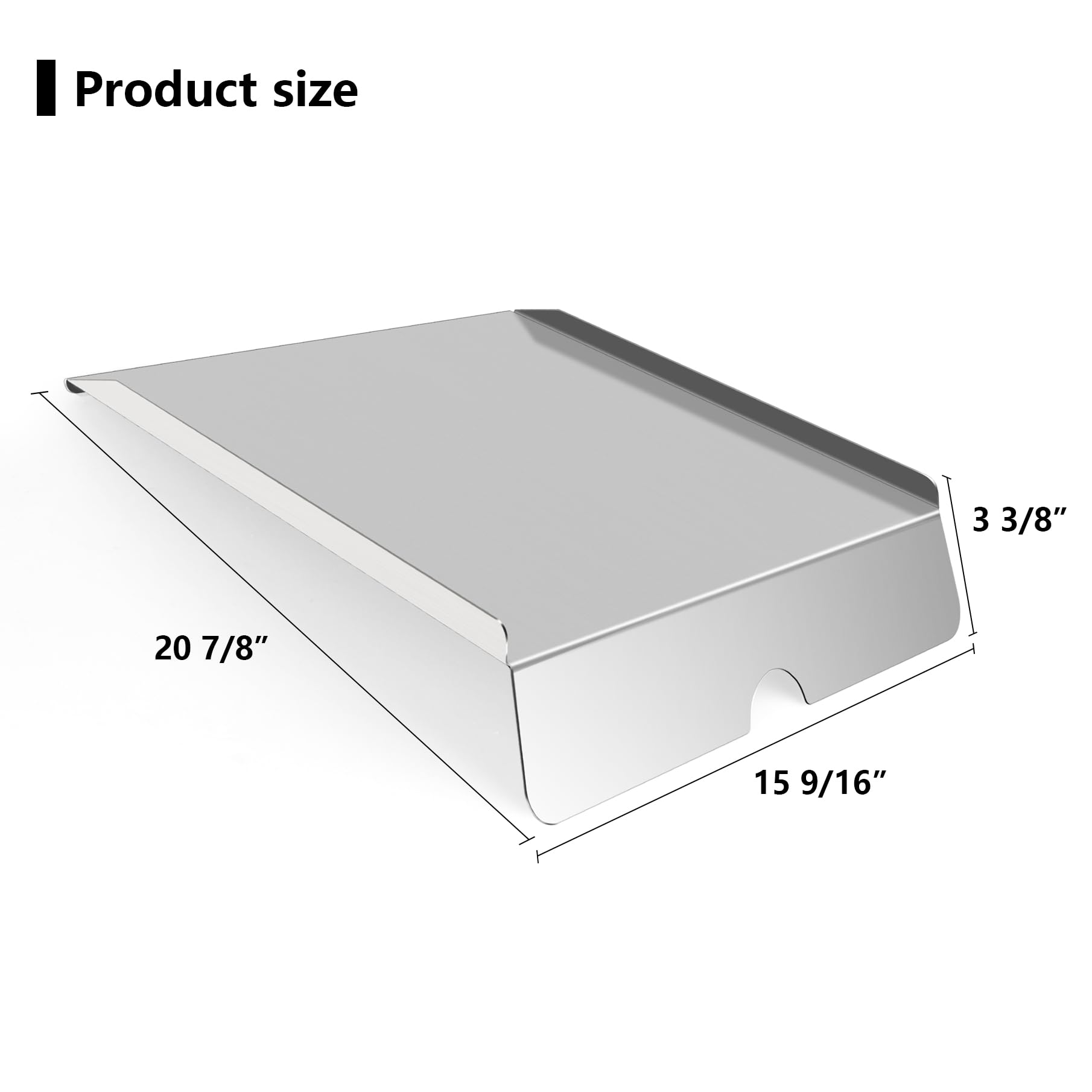 FlameDuty 22" stainless steel drip pan side view