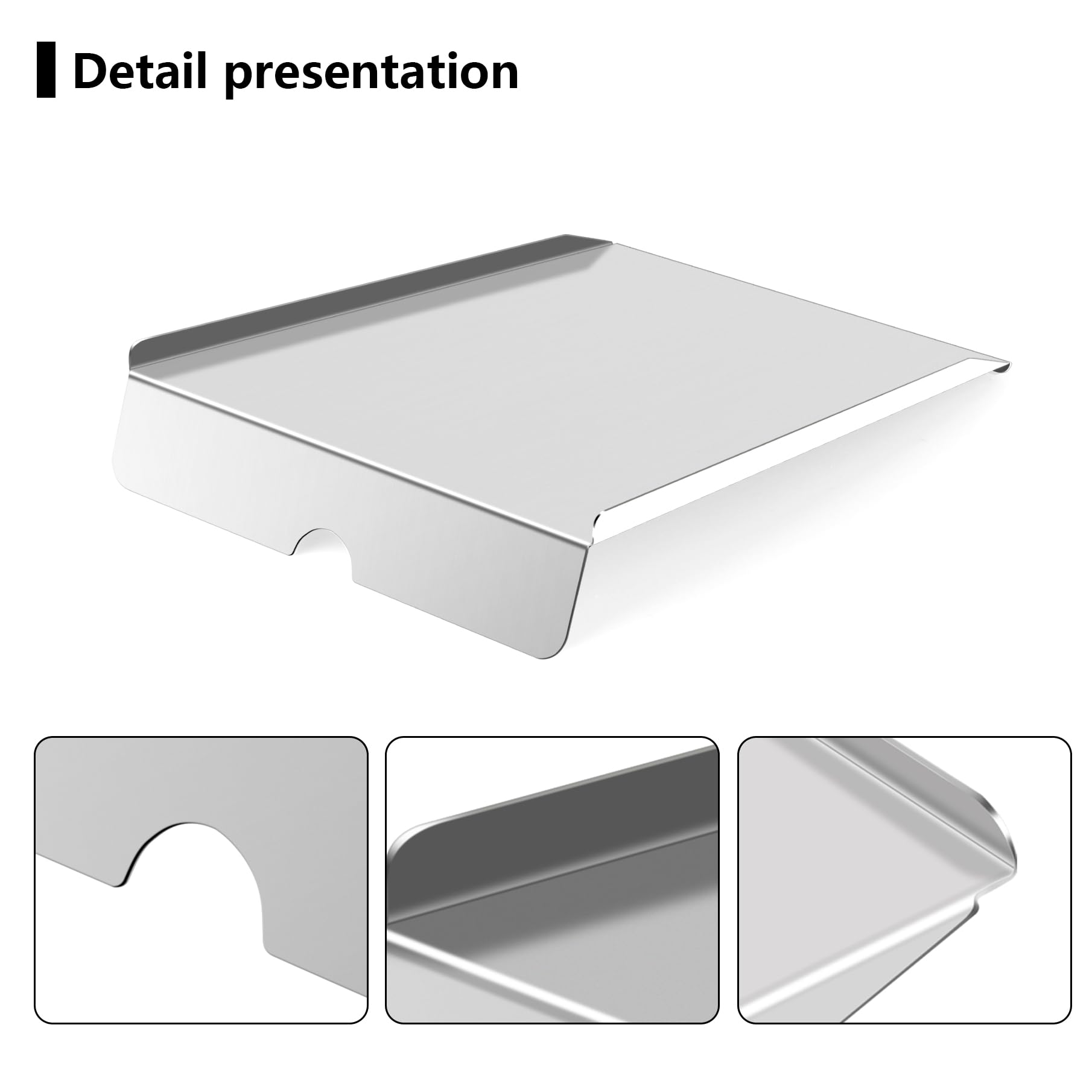 FlameDuty drip pan dimensions with measurement markings