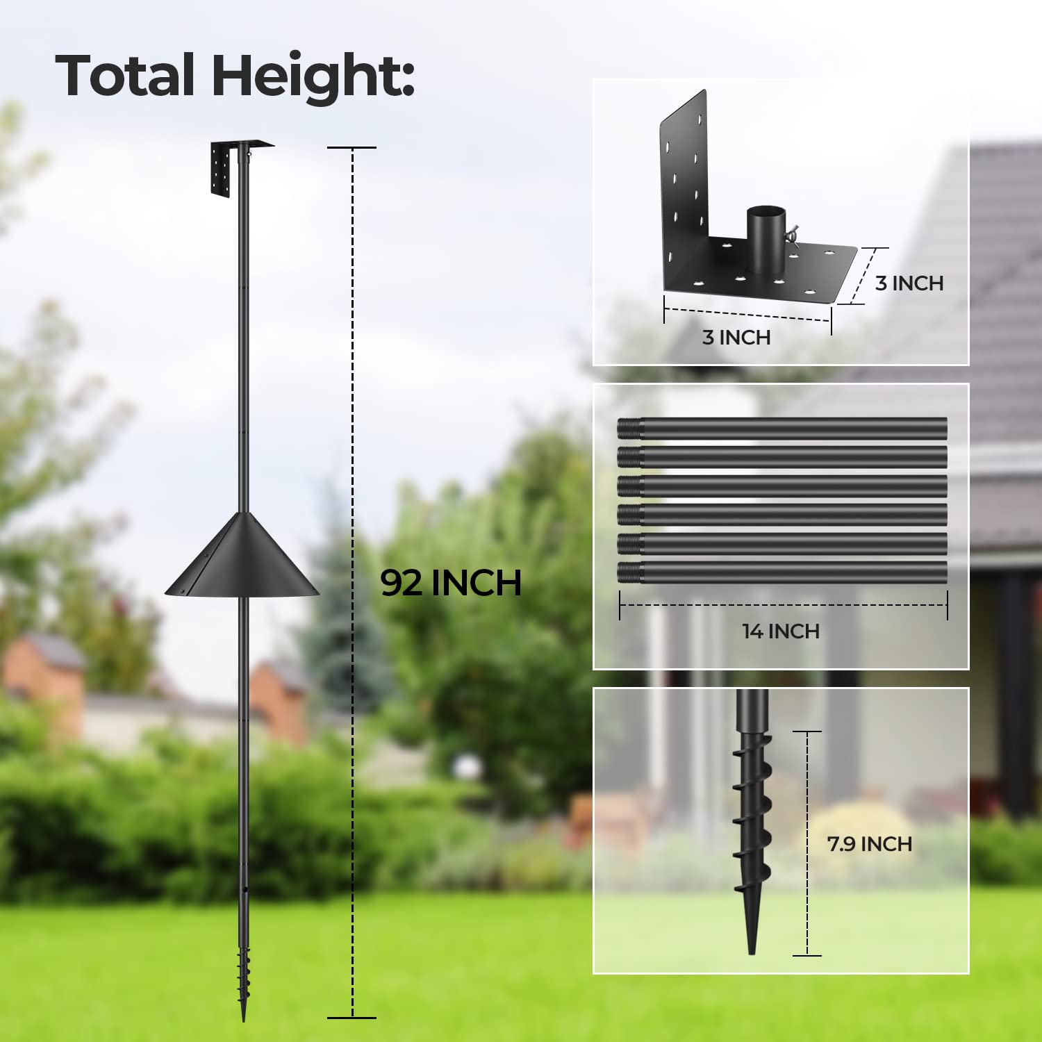 Flanagan black metal bird house pole installation