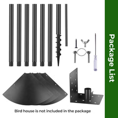 Flanagan squirrel-proof bird feeder pole with baffle