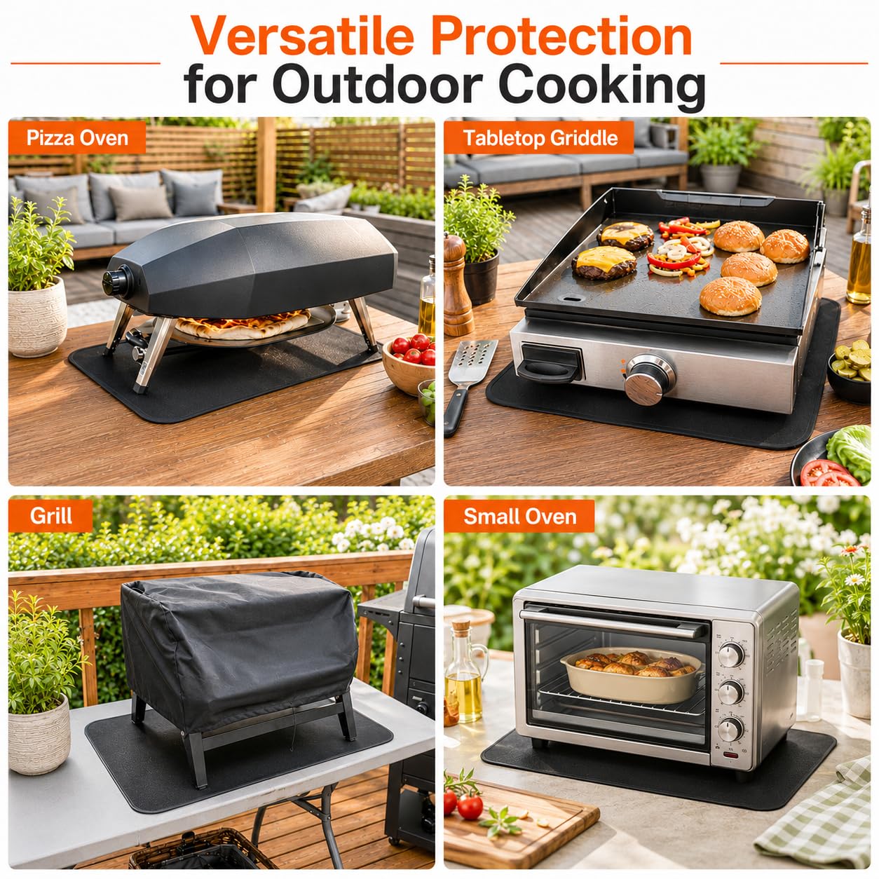 FLASLD grill mat protecting outdoor grill table