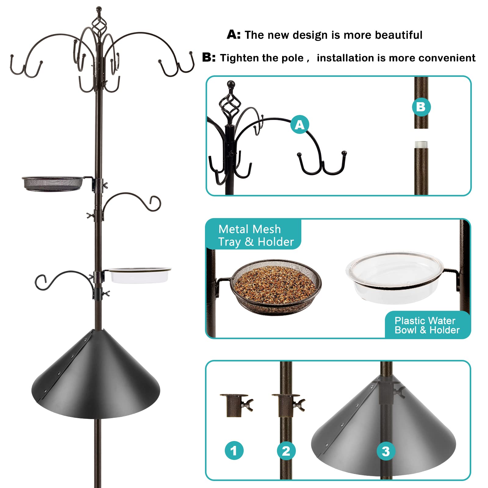 Flat lay of the MIXXIDEA Bird Feeding Station components