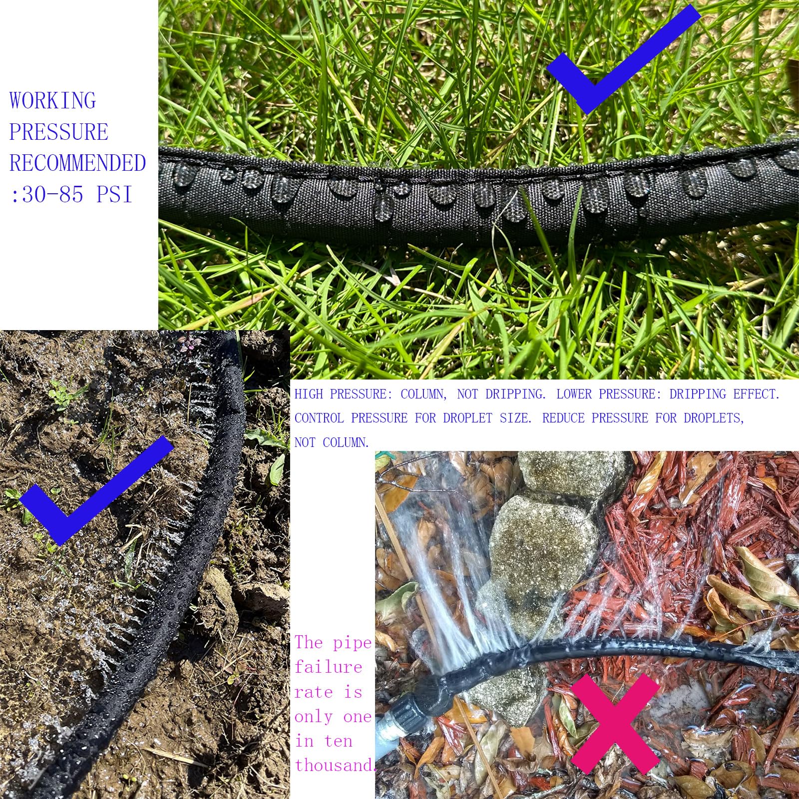 Flat soaker hose installation in a vegetable garden