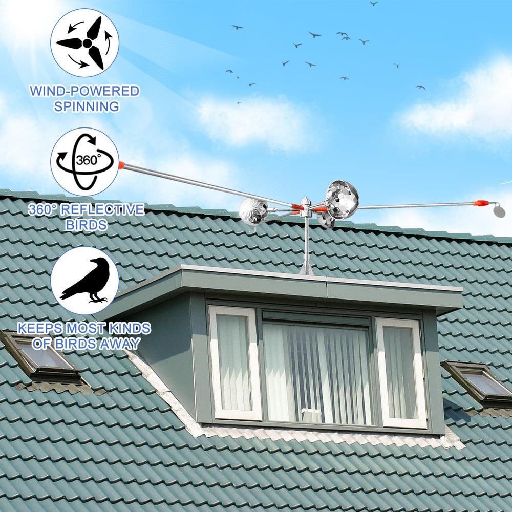 Flerigh Bird Scarer Reflective Device installed on a patio