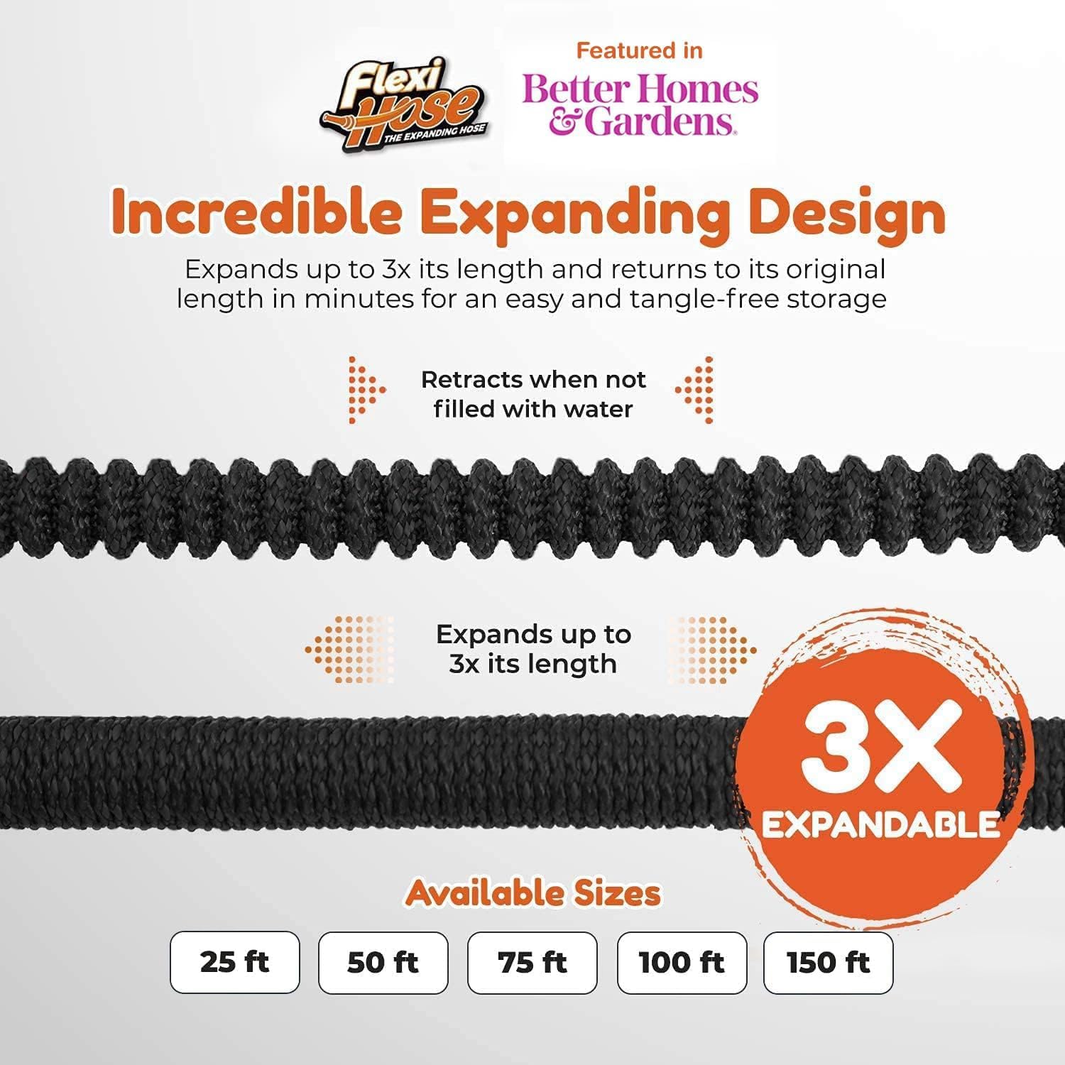 Flexi Hose 50FT with 8-pattern nozzle close-up