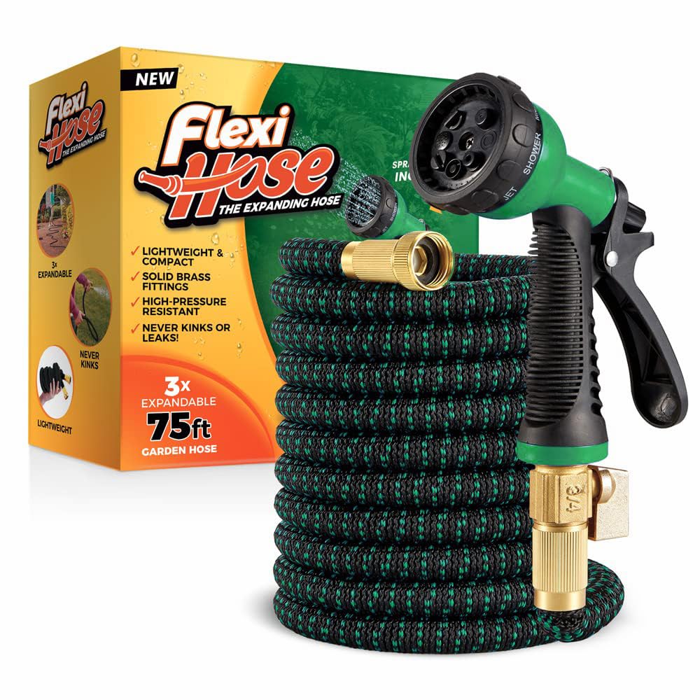 Flexi Hose 75FT expandable garden hose with nozzle