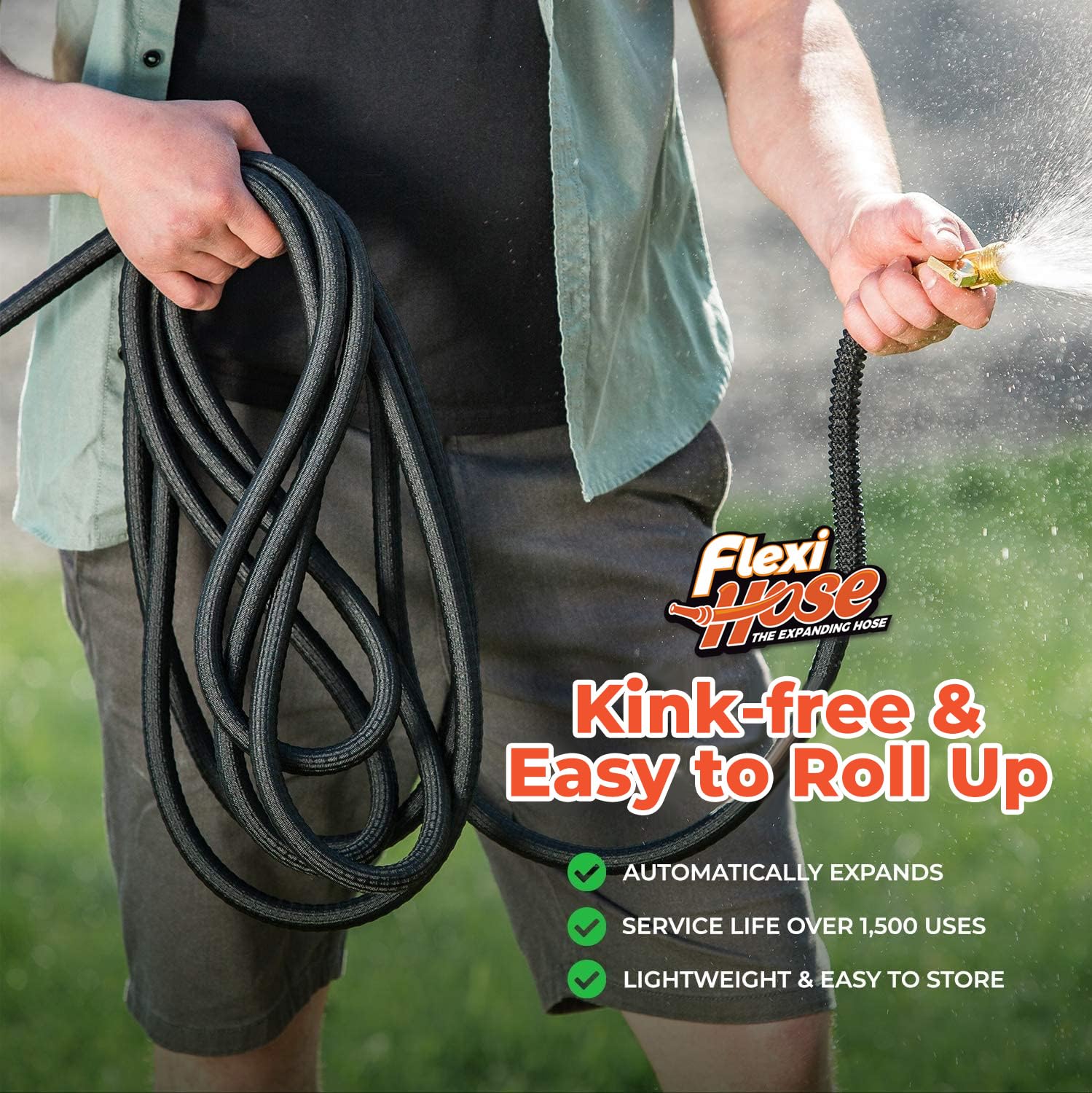 Flexi Hose connected to outdoor tap