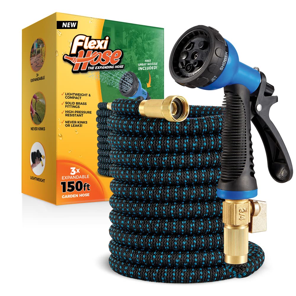 Flexi Hose Expandable Garden Hose 150FT blue and black