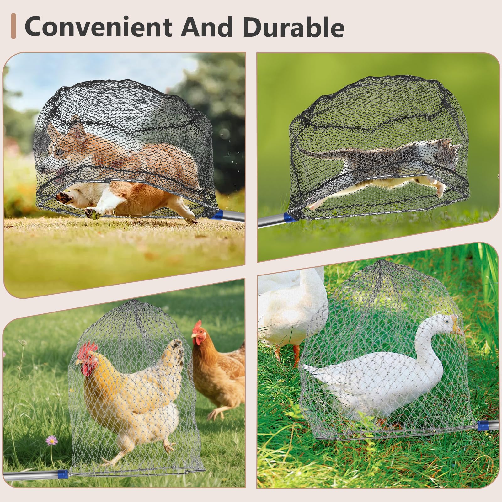 Flexible black net for delicate catches like fish