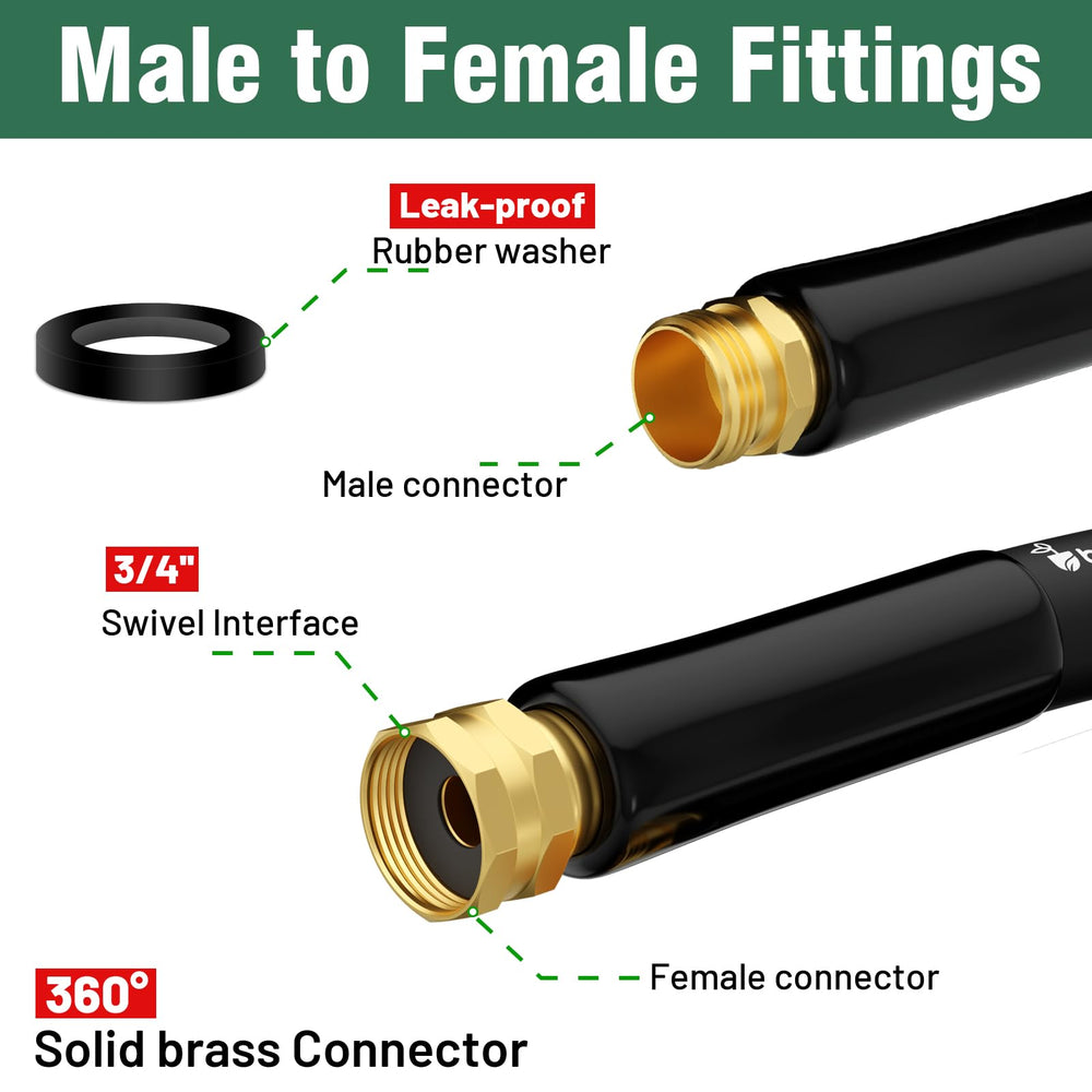 Flexible design of beitopamz Short Garden Hose showing bend restrictor