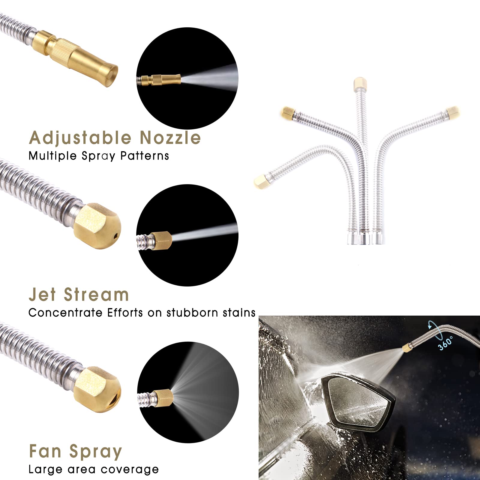 Flexible extension of Hwylizg Power Washer Wand